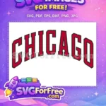 Free Chicago Bulls Arched Free Red Text Sport Free SVG - Instant Download
