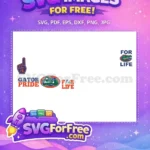 Free Orange Blue Gator Free Pride For Life Sport Free SVG - Instant Download