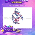 Free Football Player Helmet Free Red Blue Sport Logos Free SVG - Instant Download