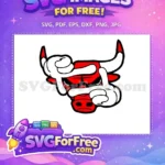 Free Red Bulls Mascot Free Cartoon Hands Sport Logos Free SVG - Instant Download
