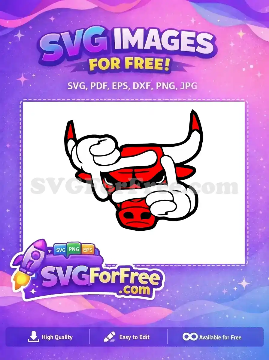 Free Red Bulls Mascot Free Cartoon Hands Sport Logos Free SVG