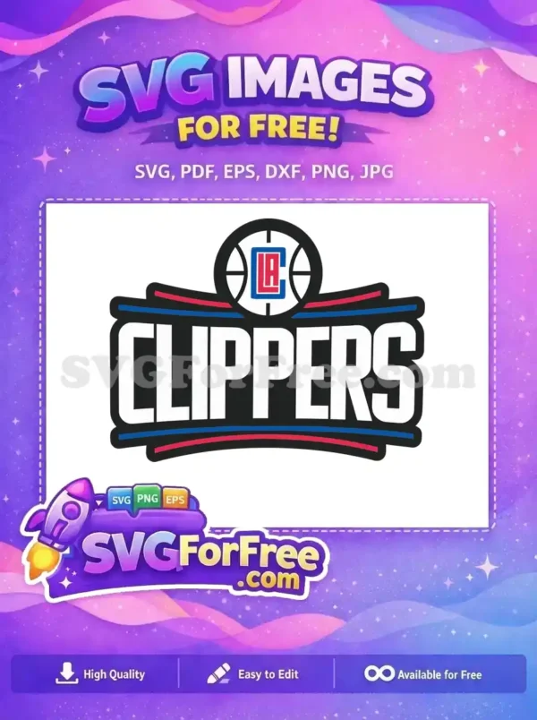 Free Red Blue Lines Free Clippers Logo Sport Free SVG
