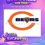 Free Orange Navy Outline Free Roaring Bear Chicago Free SVG - Instant Download