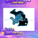 Free Roaring Lion Free Michigan State Outline Sport Free SVG - Instant Download