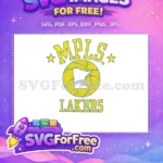 Free MPLS Lakers Retro Free Distressed Basketball Minneapolis Logo Free SVG - Instant Download