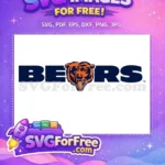 Free Roaring Angry Bear Free Orange Navy Chicago Free SVG - Instant Download