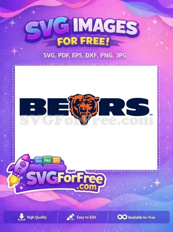 Free Roaring Angry Bear Free Orange Navy Chicago Free SVG