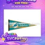 Free Teal Dolphin Free Pennant Design Miami Free SVG - Instant Download