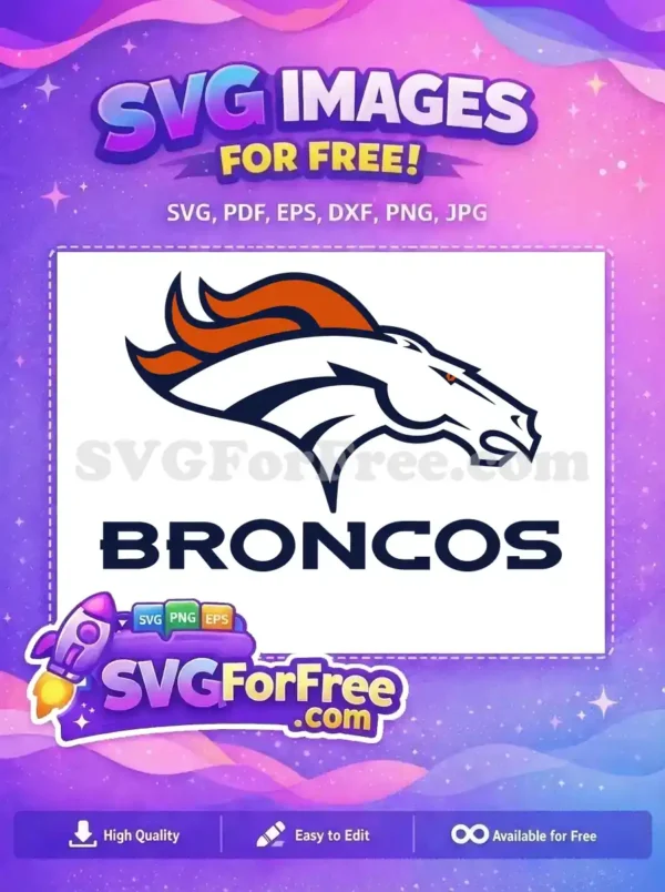 Free Orange Mane Free Broncos Logo Sport Free SVG 2