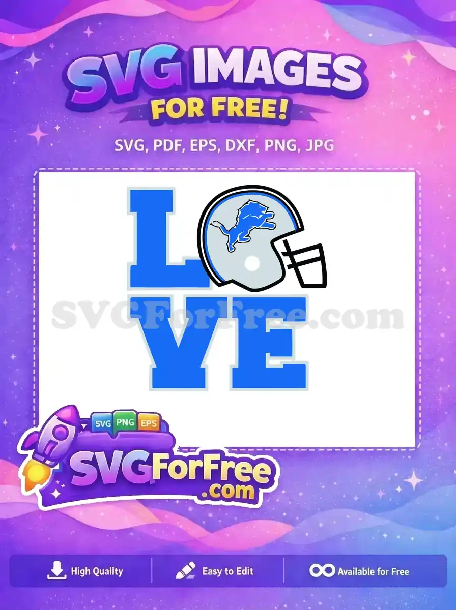 Free Blue Love Free Lions Helmet Sport Free SVG