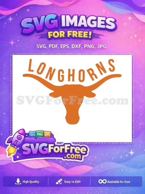 Free Orange Longhorns Free Texas Mascot Sport Free SVG