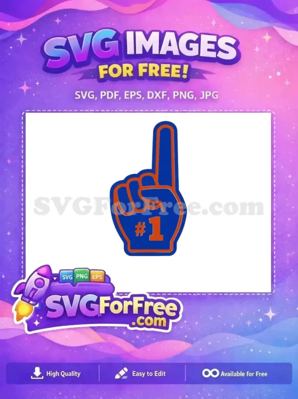 Free Blue Foam Finger Free Orange Number 1 Sport Free SVG