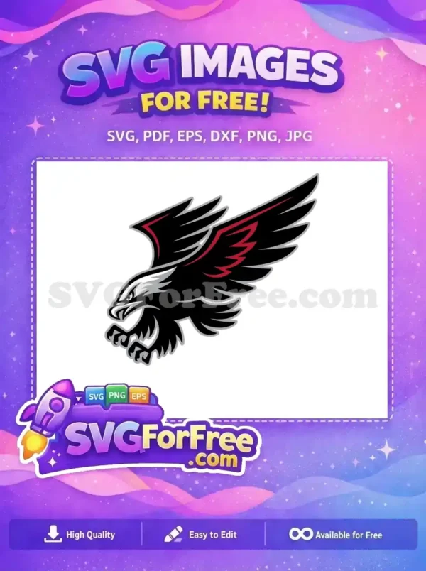 Free Red Outline Eagle Free Sport Logos Mascot Free SVG