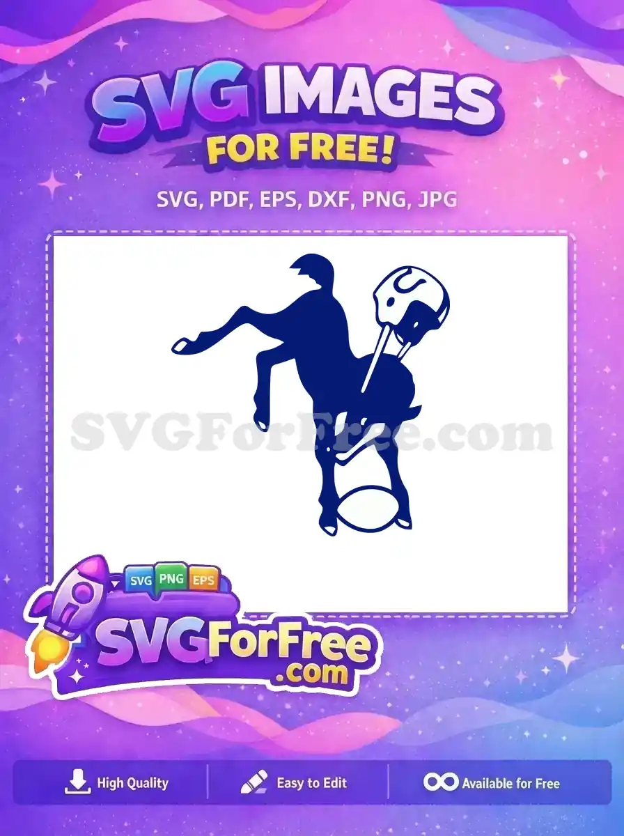 Free Blue Bronco Mascot Free Football Sport Logos Free SVG