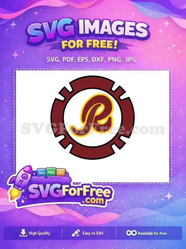 Free Maroon Gear Free Letter R Sport Logo Free SVG