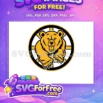 Free Gold Angry Bear Free Hockey Sport Logos Free SVG - Instant Download