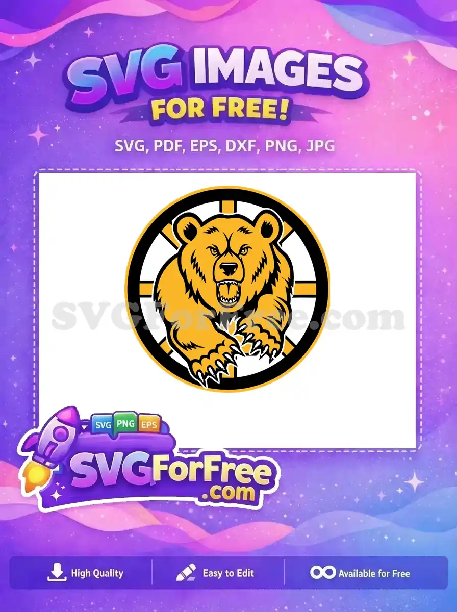 Free Gold Angry Bear Free Hockey Sport Logos Free SVG