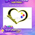 Free Heart Steelers Free Yellow Black Logo Free SVG - Instant Download