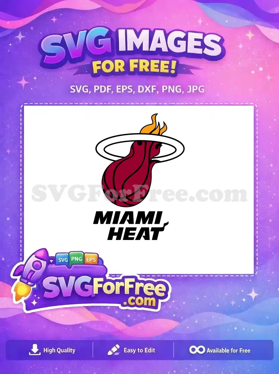 Free Miami Heat Logo Free Basketball Flame Sport Free SVG