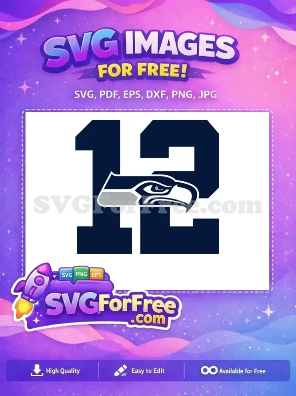 Free Seattle Seahawks 12th Man Free Navy Grey NFL Free SVG