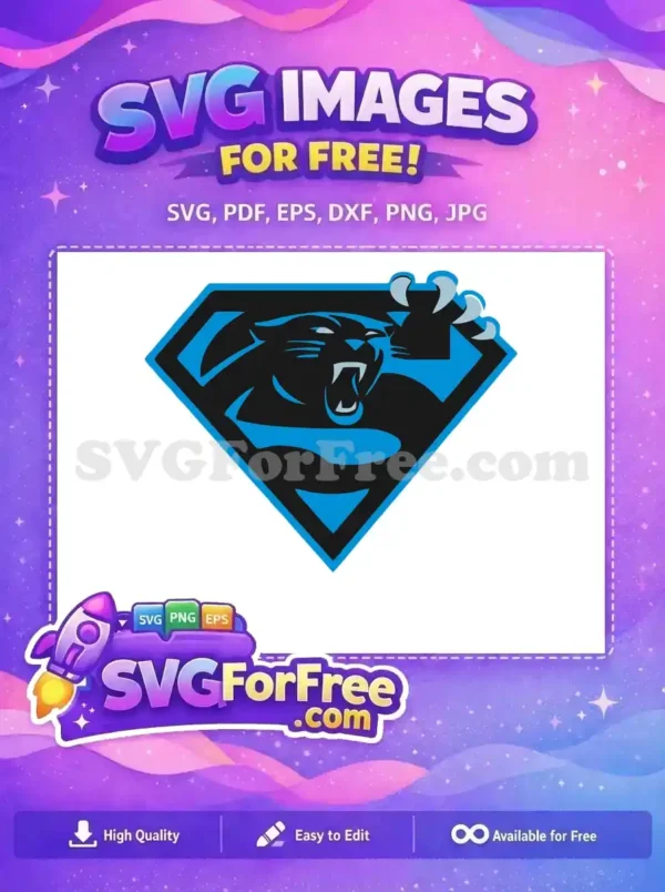 Free Black Panther Ripping Free Blue Sports Logo Superman Free SVG