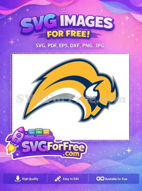 Free Buffalo Sports Team Free Yellow Horned Animal Logo Free SVG