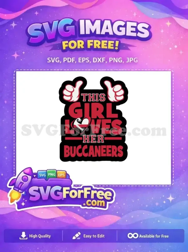 Free Thumbs Up Mickey Hands Free Girl Loves Her Buccaneers Free SVG