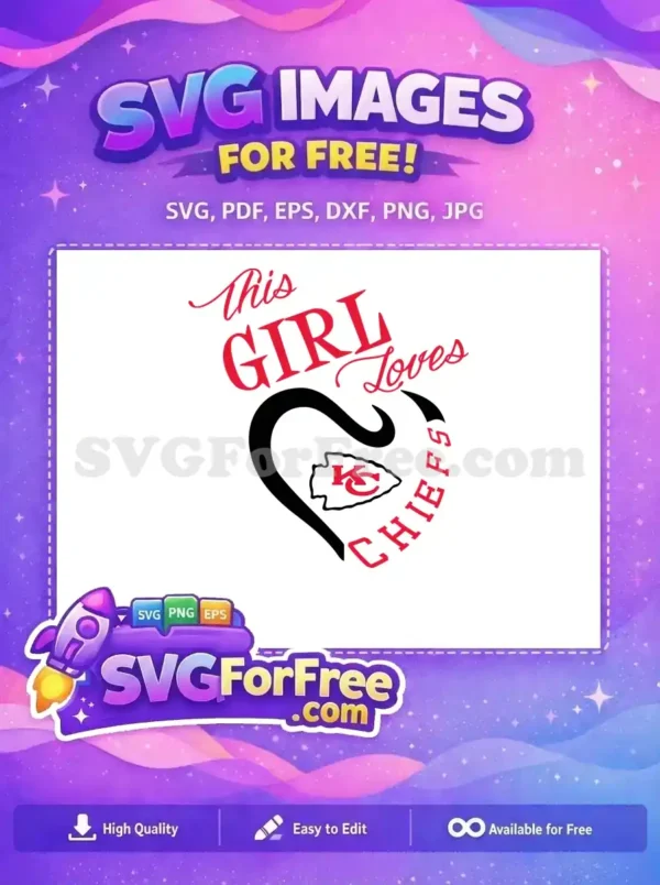 Free This Girl Loves Free Black Heart Logo Kansas City Chiefs Free SVG
