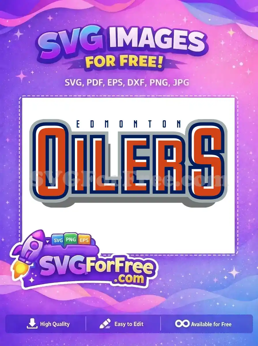 Free Edmonton Oilers Letters Free Orange Navy Sport Logos Free SVG