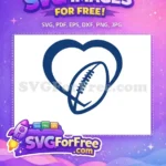 Free Heart Outline Free Football Sport Logos Free SVG - Instant Download