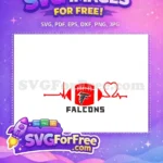 Free Atlanta Falcons Football Free Heartbeat Sport Logos Free SVG - Instant Download