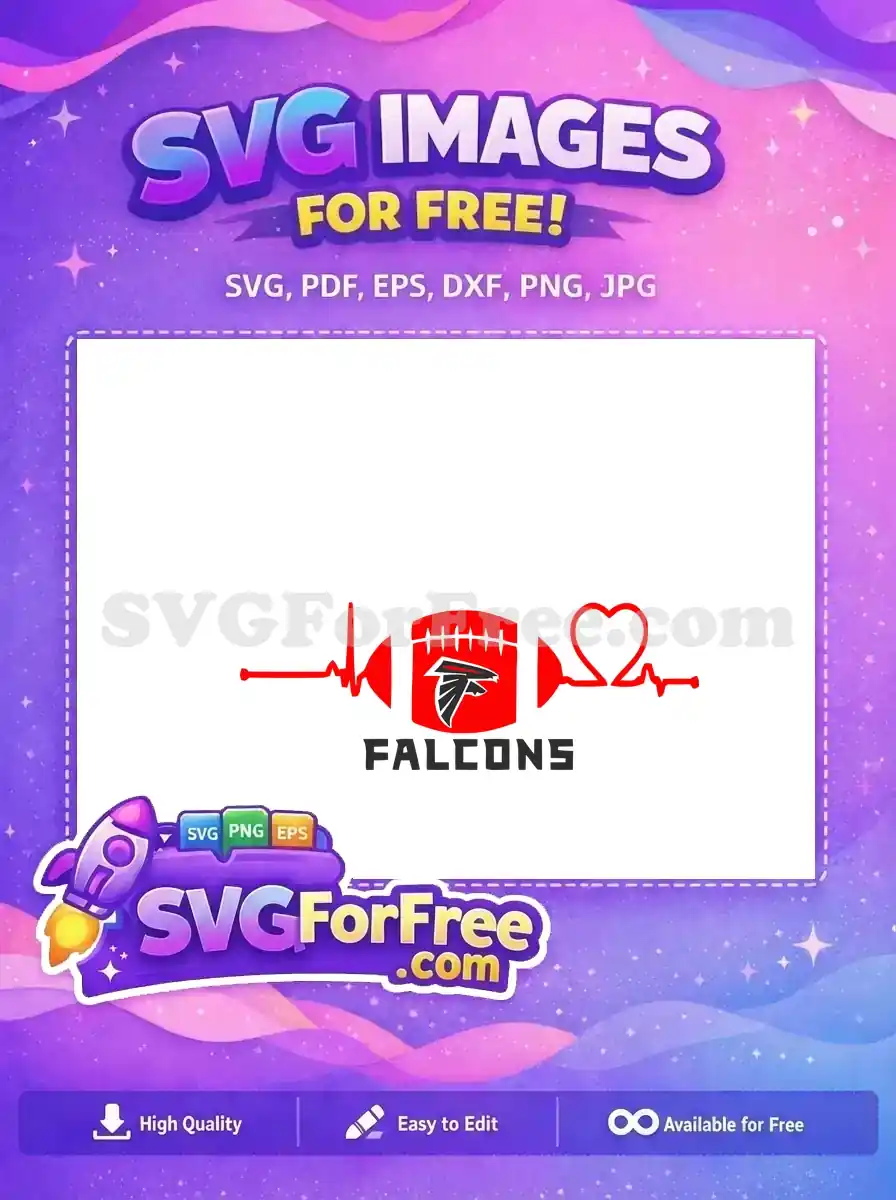 Free Atlanta Falcons Football Free Heartbeat Sport Logos Free SVG