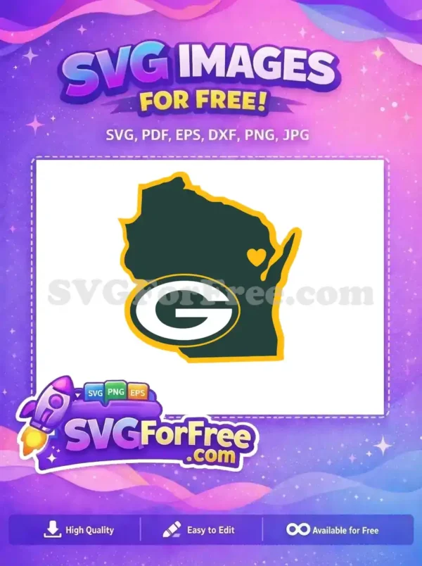 Free Green Yellow Wisconsin Free Packers Logo Sport Free SVG