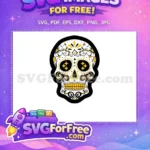 Free Yellow Floral Eye Free Sugar Skull Sport Logos Free SVG - Instant Download