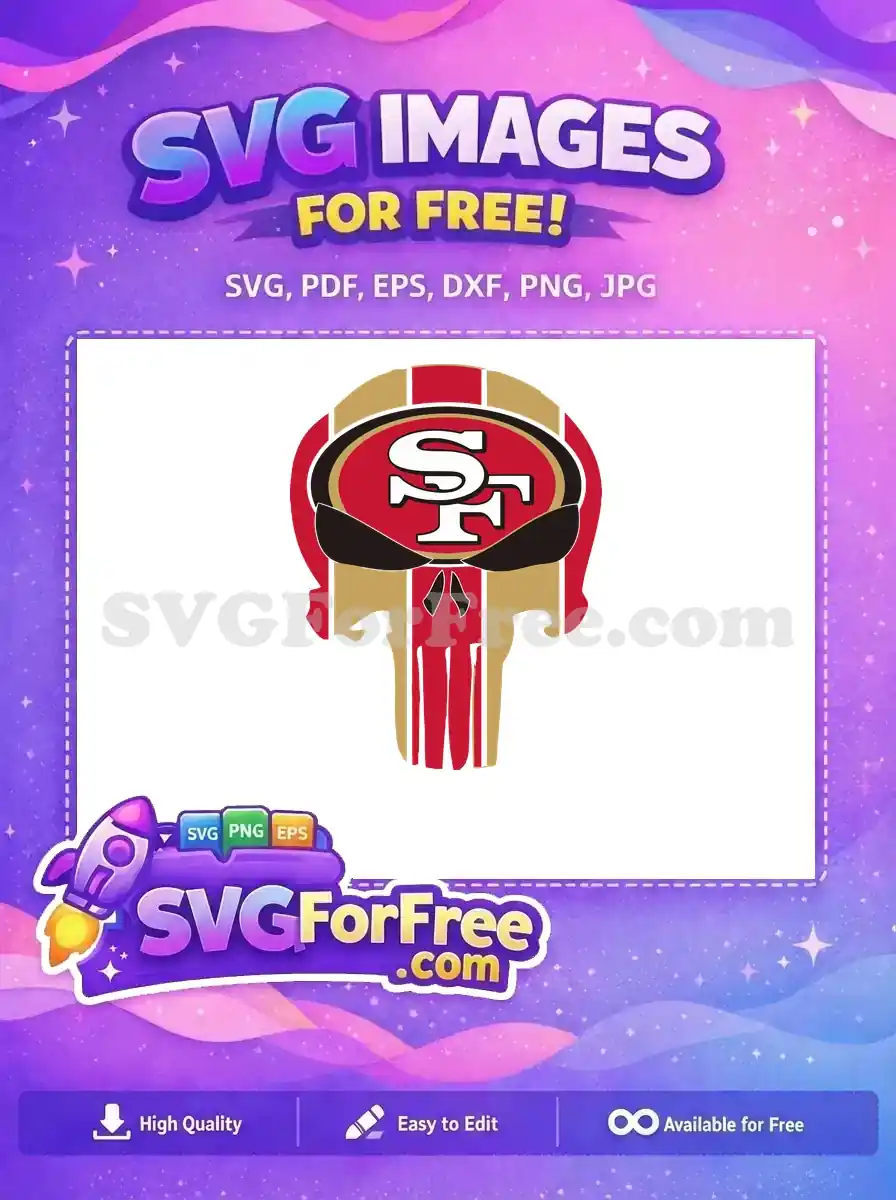 Free Red Gold Skull Free 49ers Sport Free SVG