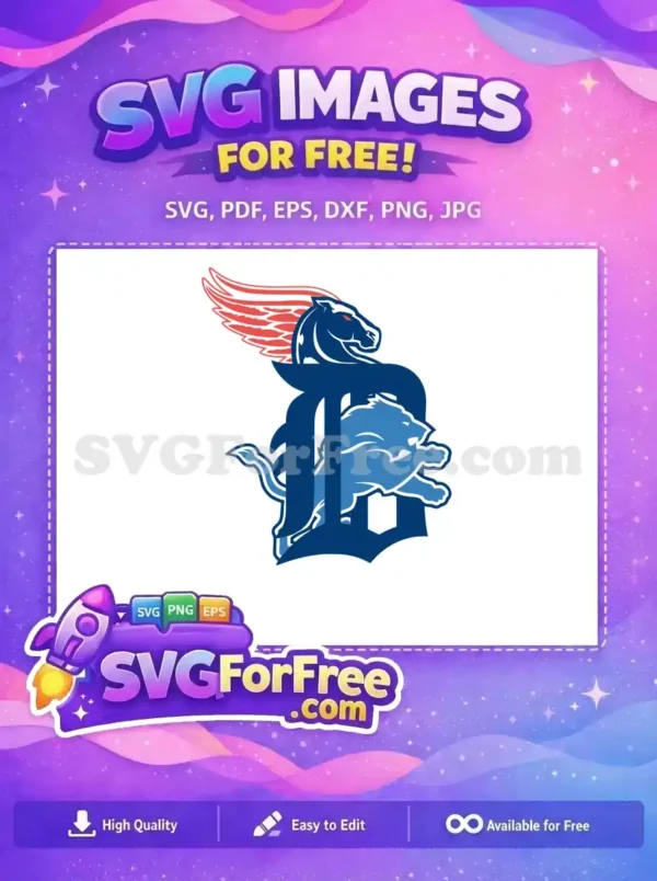 Free Red Wings Free Lion Blue Detroit Free SVG