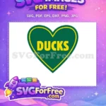 Free Green Heart Ducks Logo Free Sport Team Free SVG - Instant Download