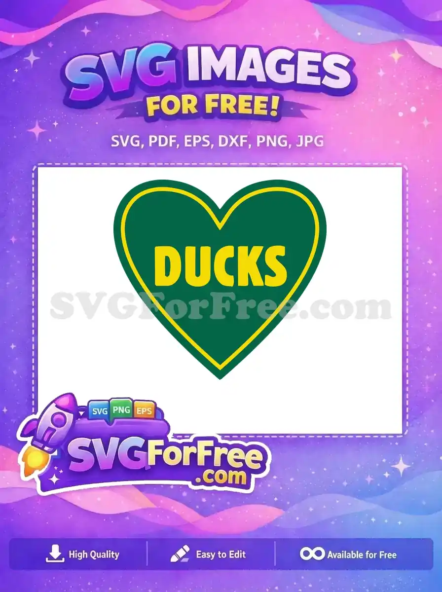 Free Green Heart Ducks Logo Free Sport Team Free SVG