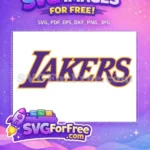 Free Purple Gradient Free Yellow Outline Lakers Free SVG - Instant Download