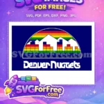 Free Rainbow Pixelated Mountains Free Denver Nuggets Logo Free SVG - Instant Download