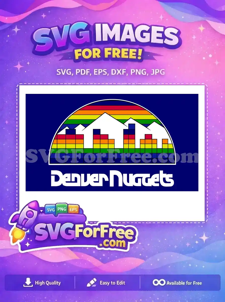 Free Rainbow Pixelated Mountains Free Denver Nuggets Logo Free SVG