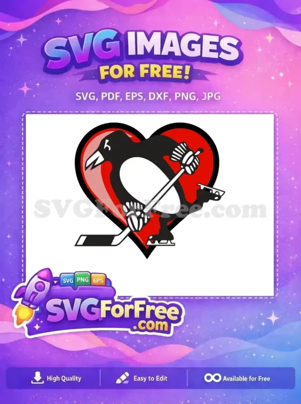 Free Hockey Stick Free Red Heart Pittsburgh Free SVG