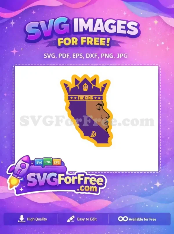 Free California King Free Number 23 Lakers Movie Free SVG