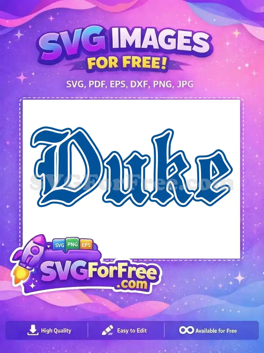 Free Blue Duke Logo Free White Outline Duke Free SVG