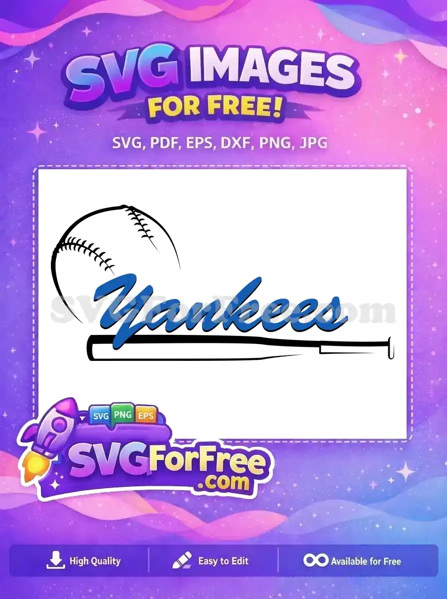 Free Blue Script Font Free Yankees Text Sport Free SVG