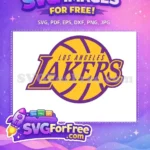Free Purple Yellow Lakers Free Basketball Sport Logos Free SVG - Instant Download