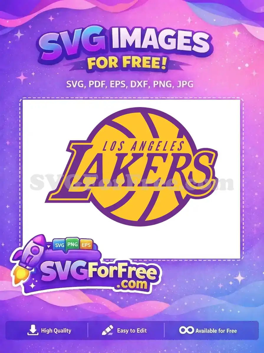 Free Purple Yellow Lakers Free Basketball Sport Logos Free SVG