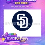 Free Navy San Diego Free Padres Sport Free SVG - Instant Download