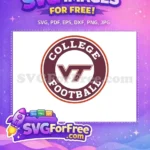 Free Maroon VT Free College Football Circular Sport Logos Free SVG - Instant Download