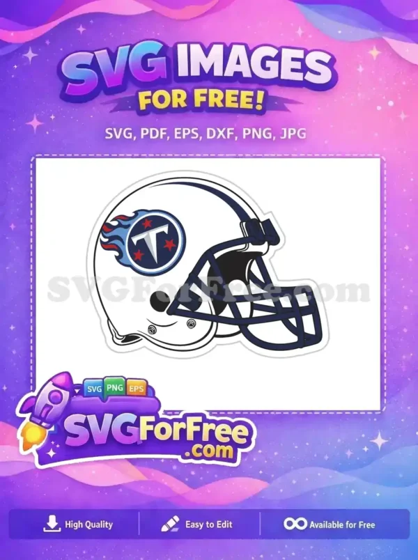 Free White Helmet Free Red Stars Tennessee Titans Free SVG